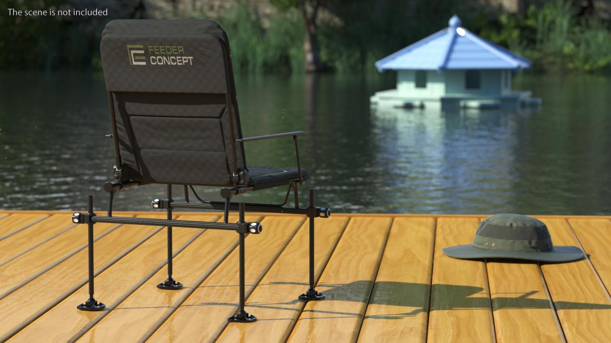 3D model Folding Angler Aluminum Chair Black