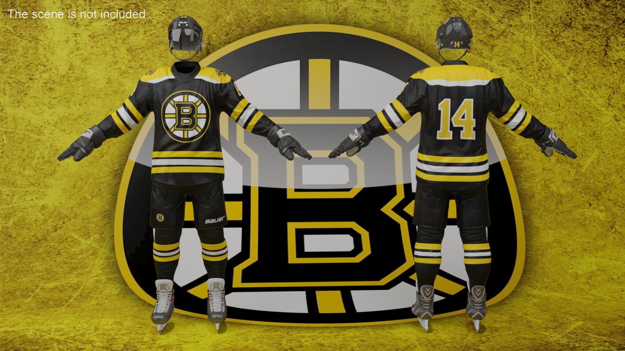 3D Hockey Uniform Boston Bruins model