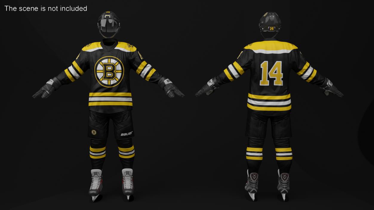 3D Hockey Uniform Boston Bruins model