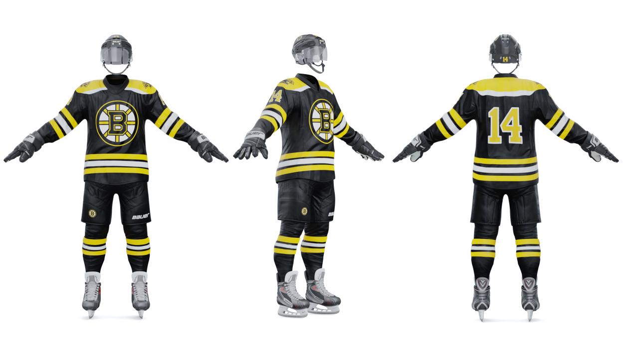 3D Hockey Uniform Boston Bruins model