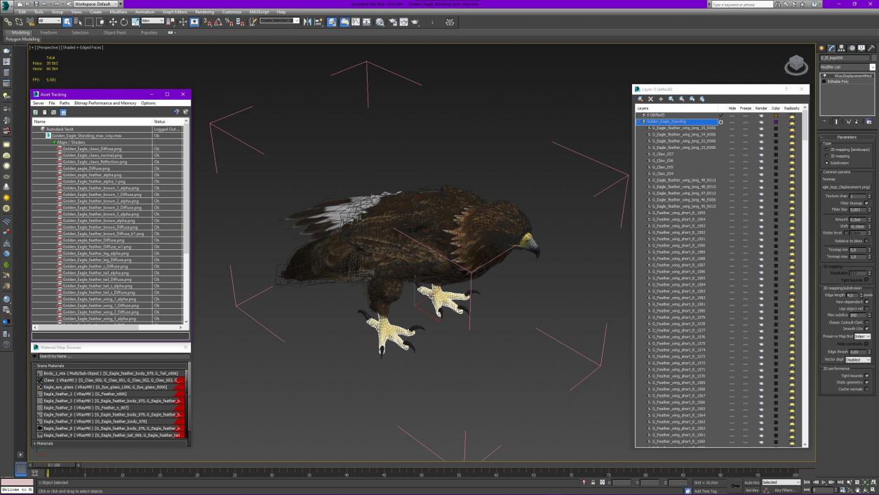 3D Golden Eagle Standing