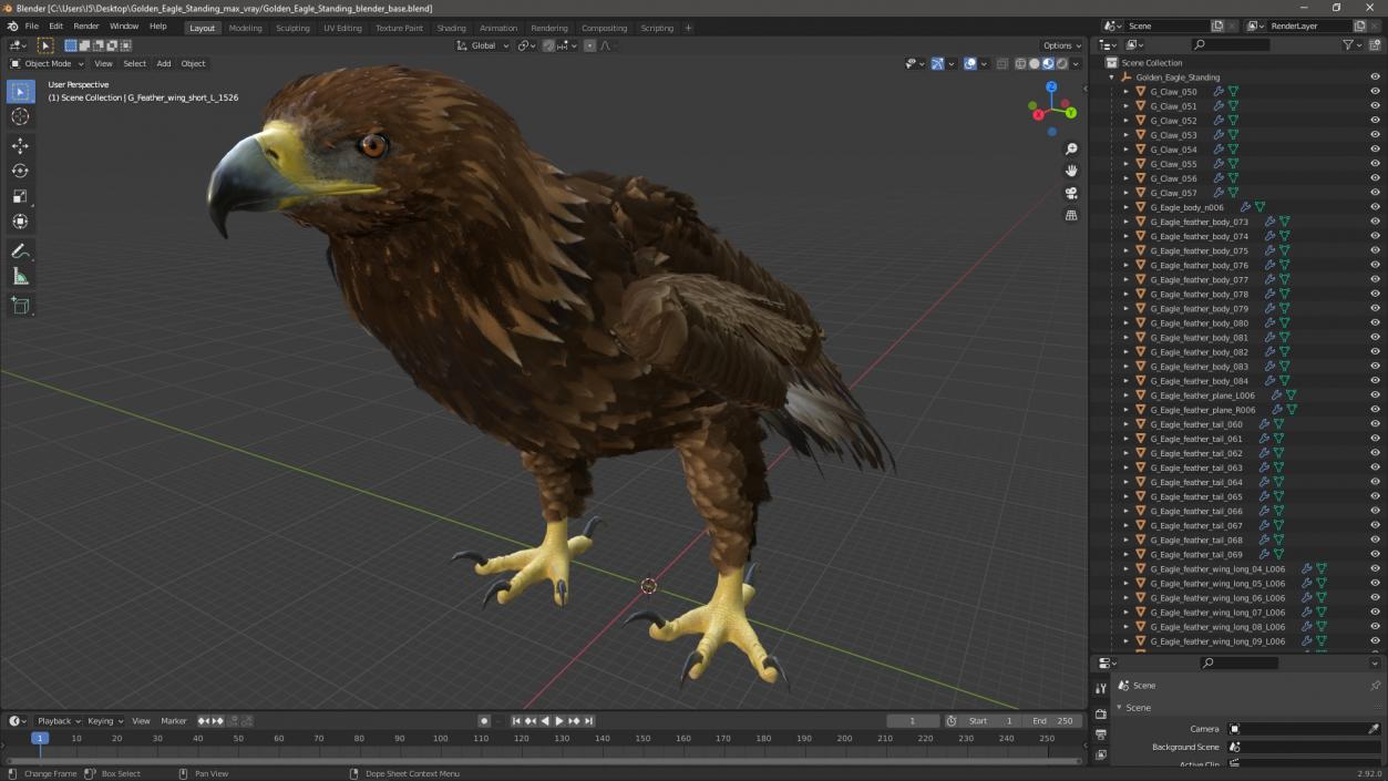 3D Golden Eagle Standing