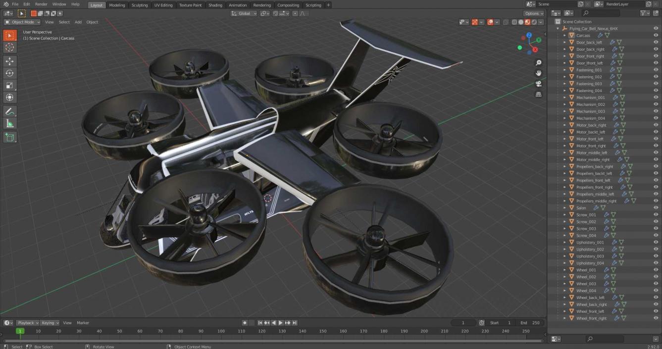 3D model Flying Car Bell Nexus 6HX