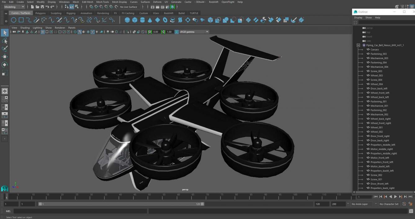 3D model Flying Car Bell Nexus 6HX