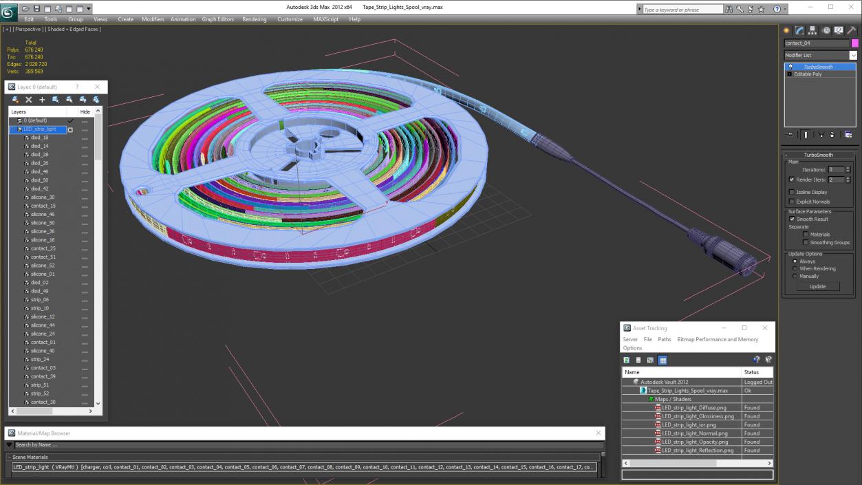 3D Tape Strip Lights Spool model