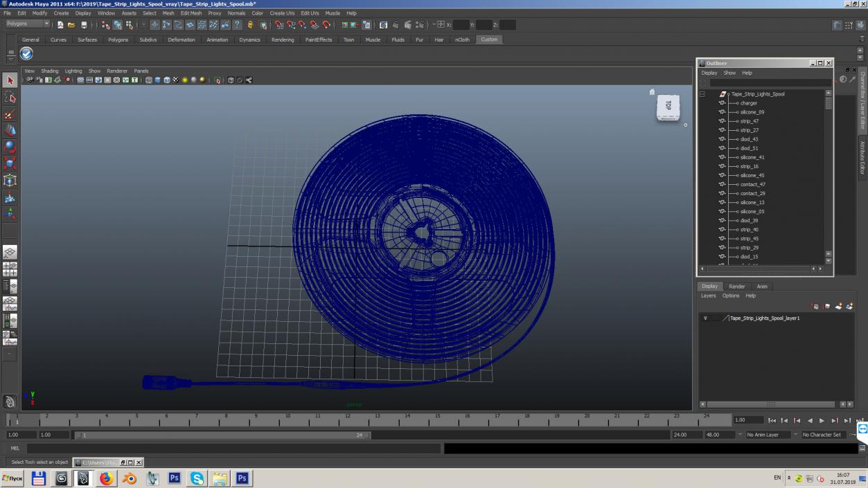 3D Tape Strip Lights Spool model