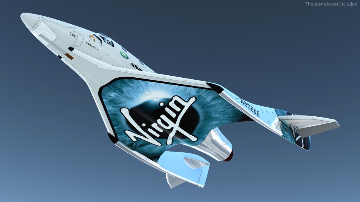 3D model VSS Unity Virgin Suborbital Spaceplane Rigged