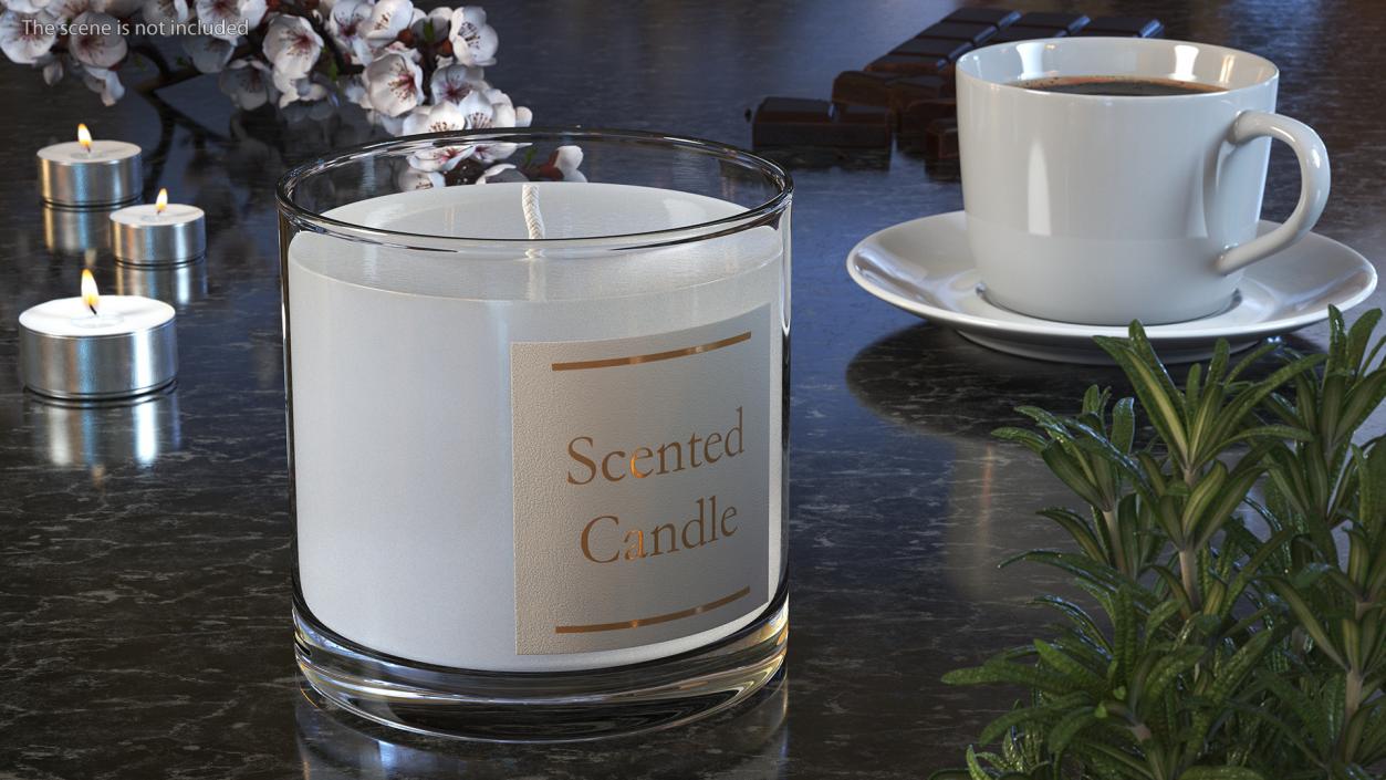 Scented Candle White 2 3D