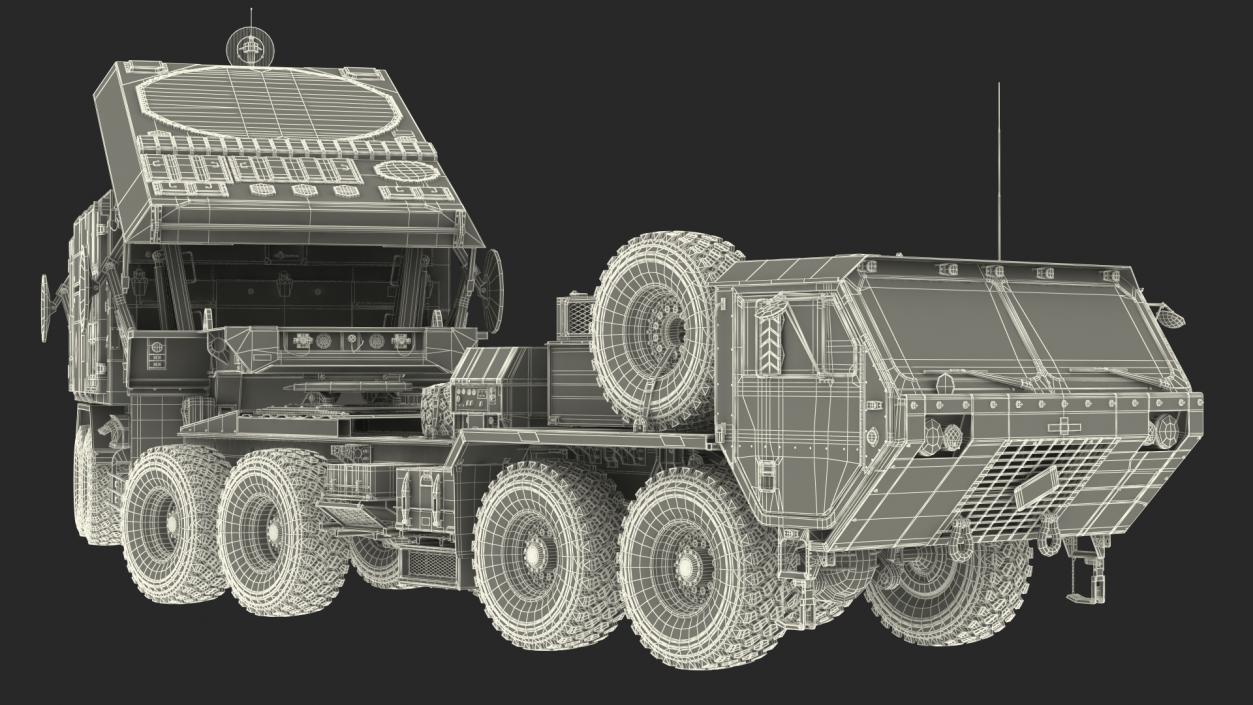 HEMTT M985 with AN MPQ53 Radar Desert Rigged 3D model