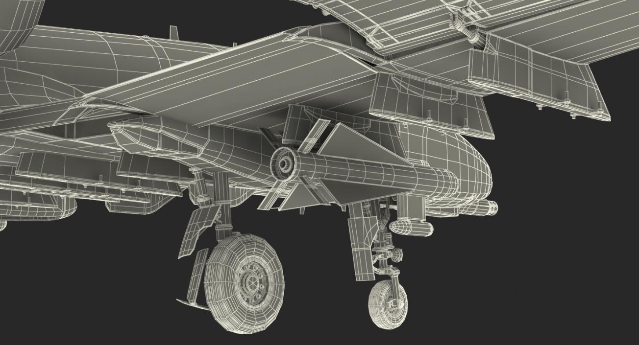 3D Fairchild Republic A-10 Thunderbolt II Green Rigged