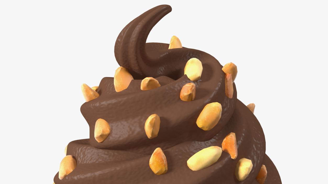 Chocolate Ice Cream With Nuts 3D model