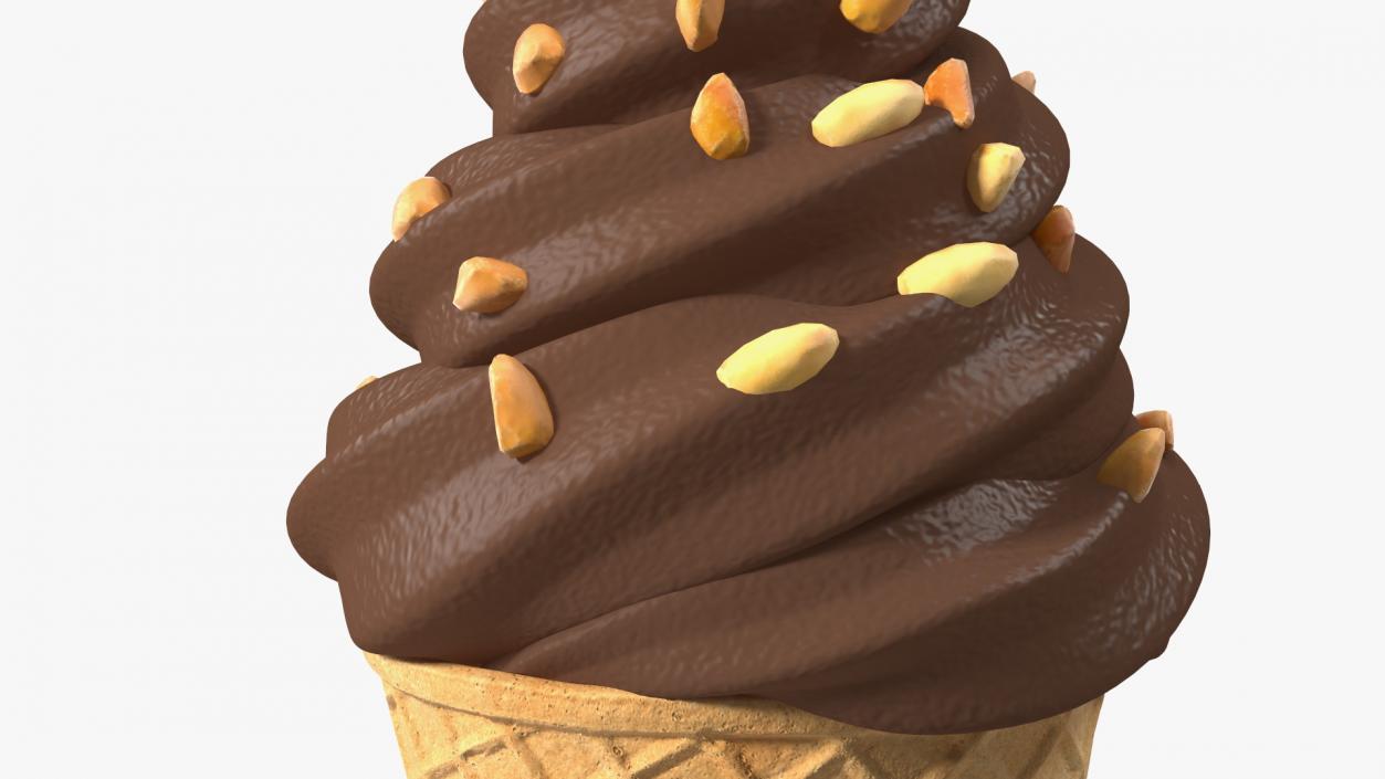 Chocolate Ice Cream With Nuts 3D model