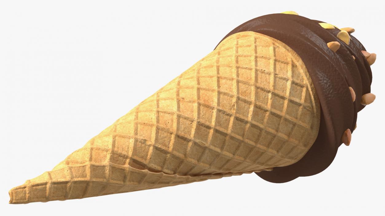 Chocolate Ice Cream With Nuts 3D model