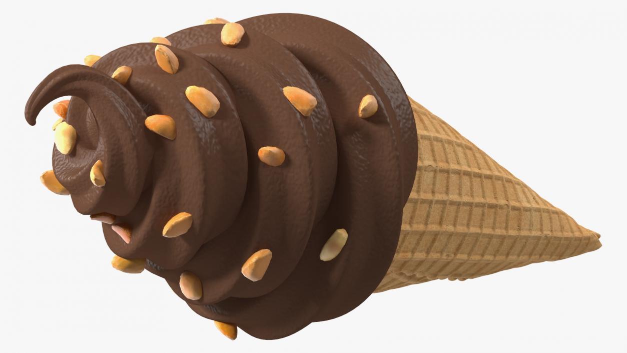 Chocolate Ice Cream With Nuts 3D model