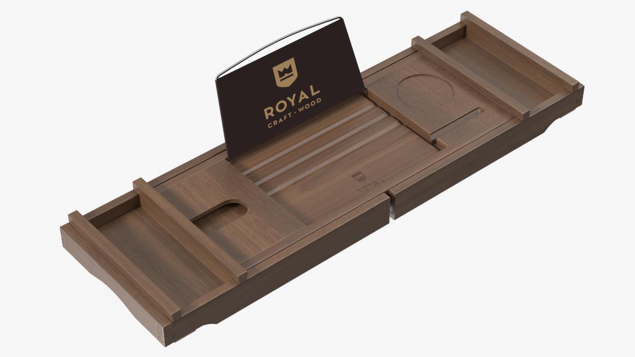 3D model Bath Caddy Tray Dark Wood