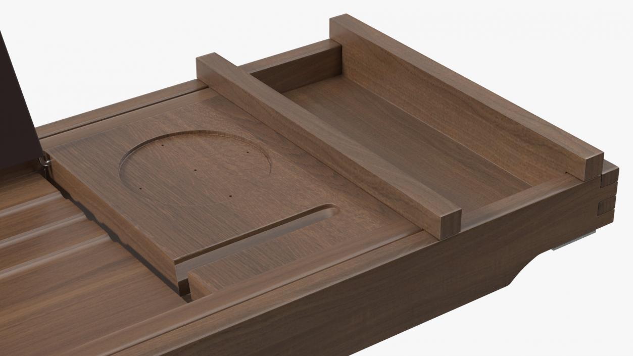 3D model Bath Caddy Tray Dark Wood