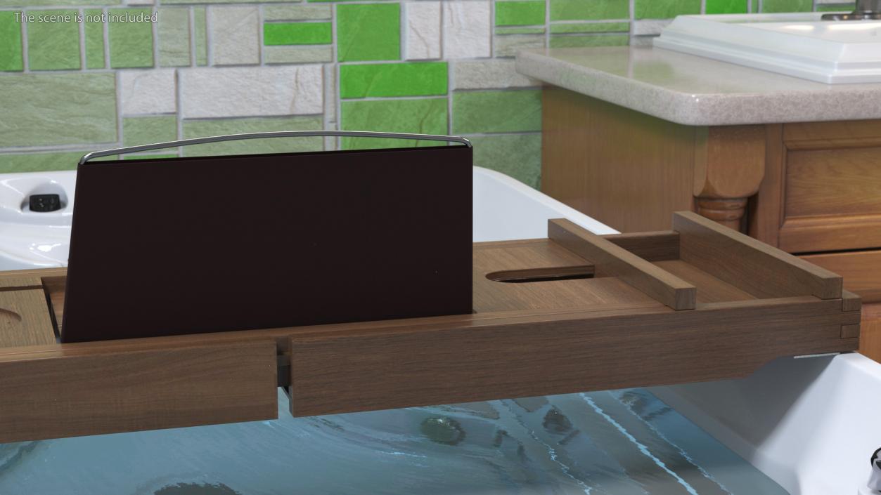 3D model Bath Caddy Tray Dark Wood