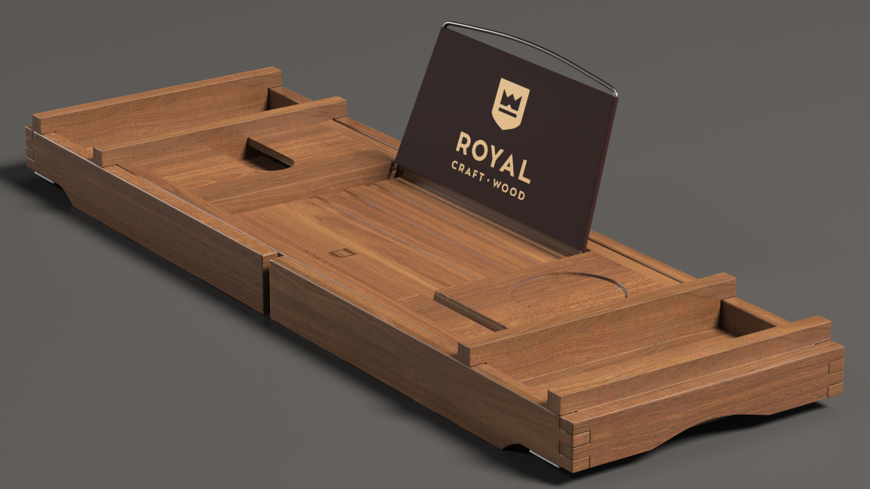 3D model Bath Caddy Tray Dark Wood