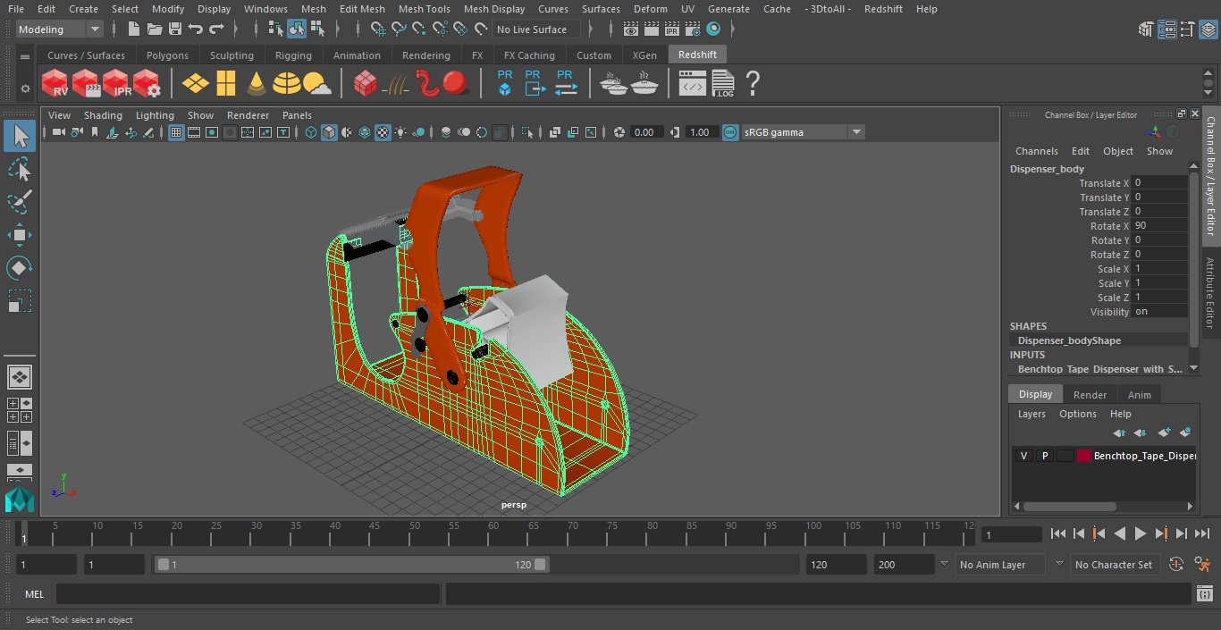 3D Benchtop Tape Dispenser with Safety Guard