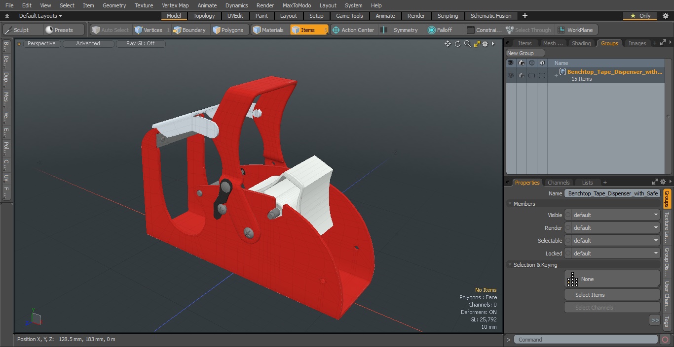 3D Benchtop Tape Dispenser with Safety Guard