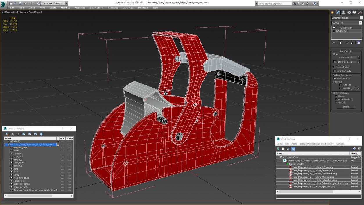 3D Benchtop Tape Dispenser with Safety Guard