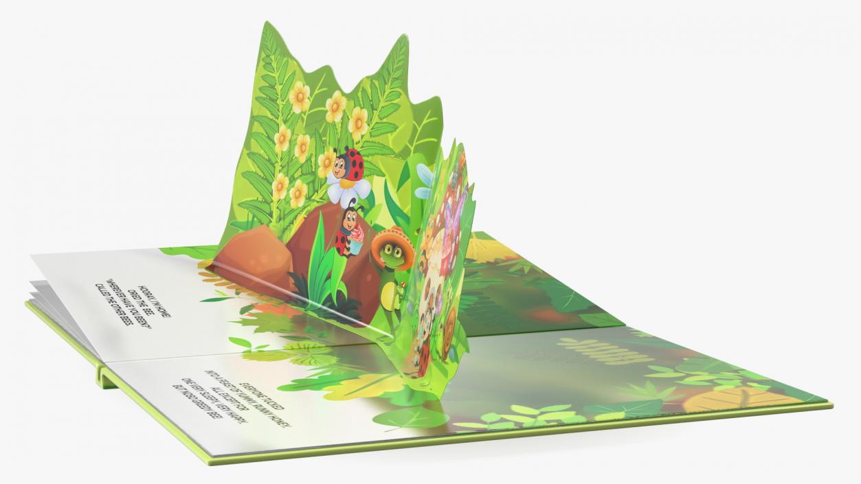 Unfolded Children Pop Up Book 3D model