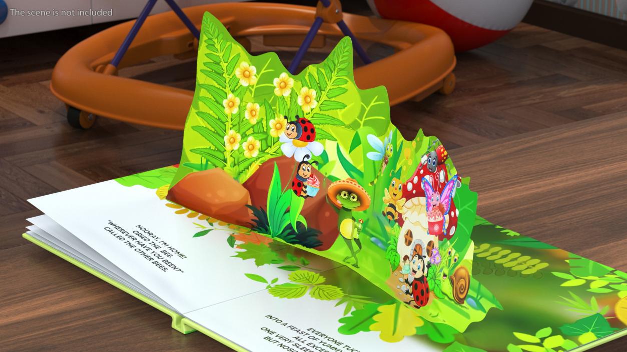 Unfolded Children Pop Up Book 3D model