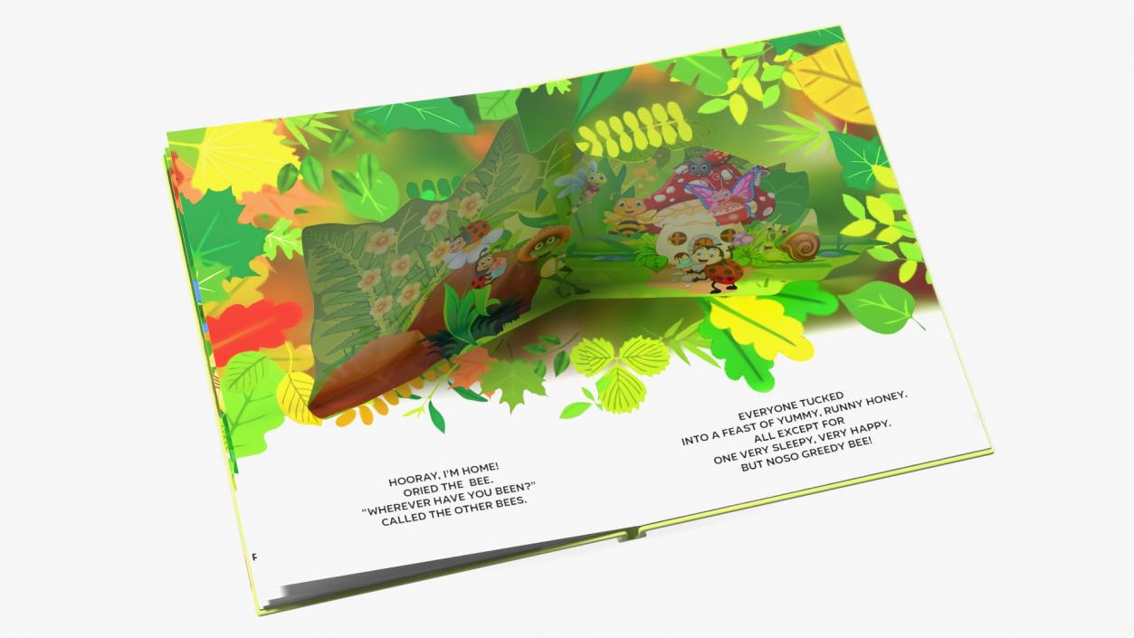 Unfolded Children Pop Up Book 3D model