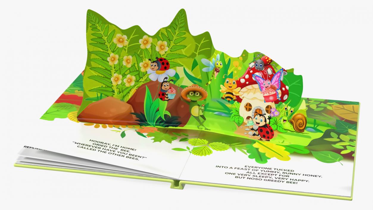 Unfolded Children Pop Up Book 3D model