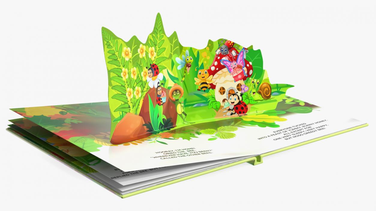 Unfolded Children Pop Up Book 3D model