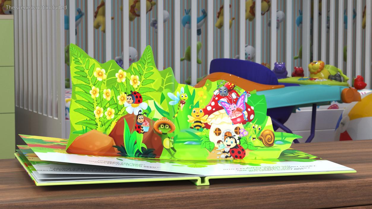 Unfolded Children Pop Up Book 3D model