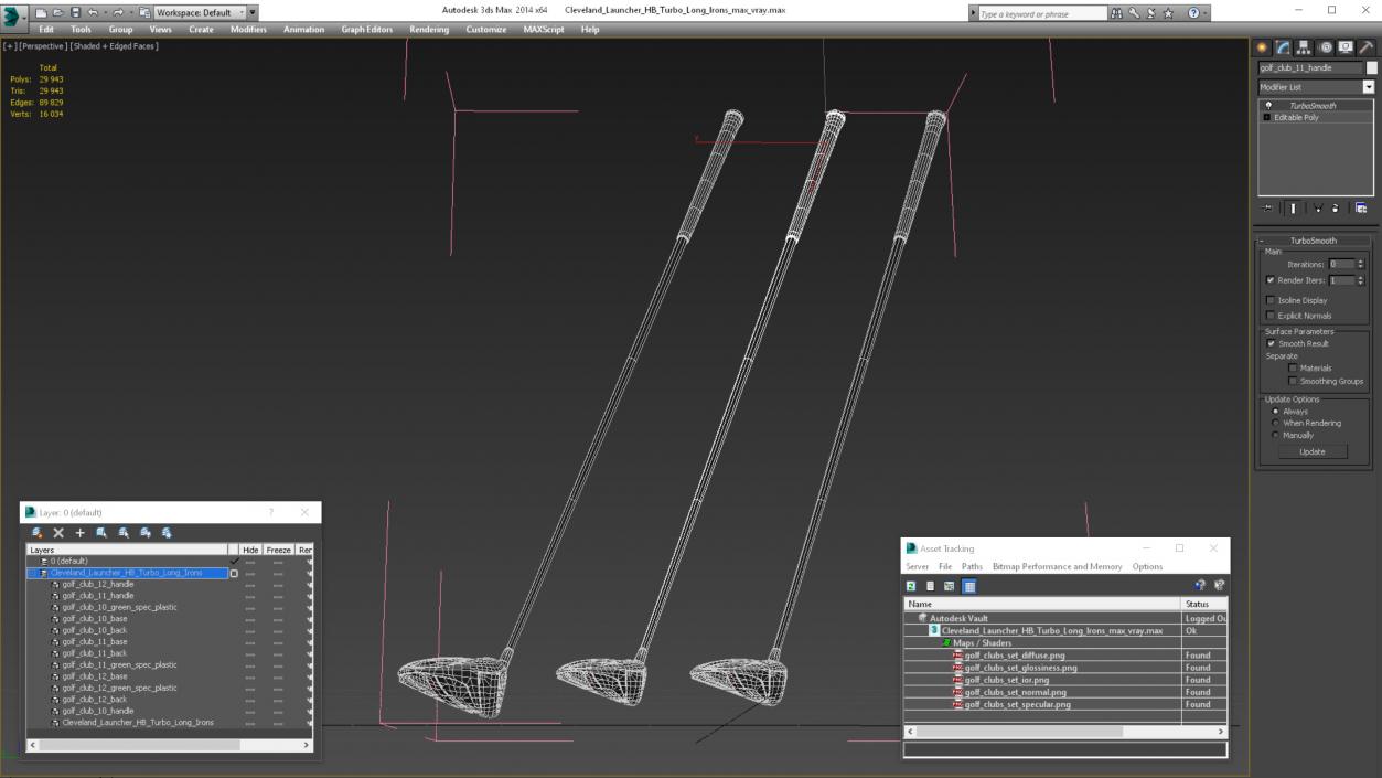 3D Cleveland Launcher HB Turbo Long Irons model