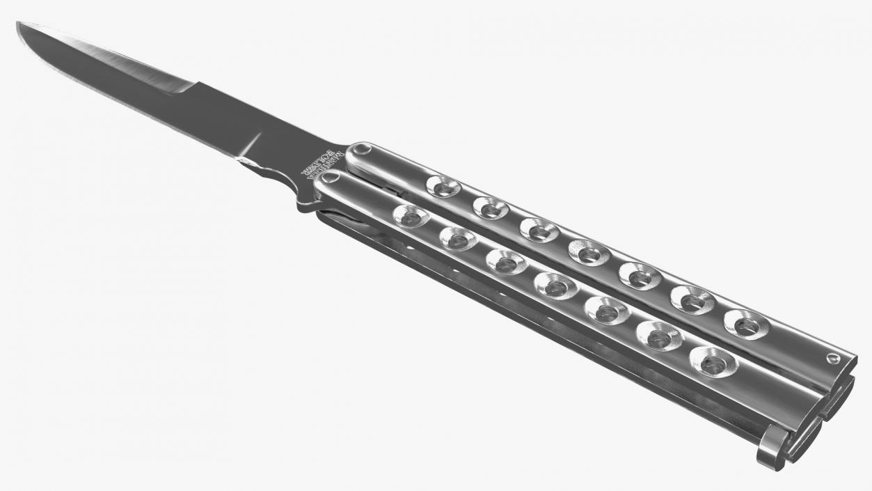 Manilla Folder Balisong Butterfly Knife 3D model