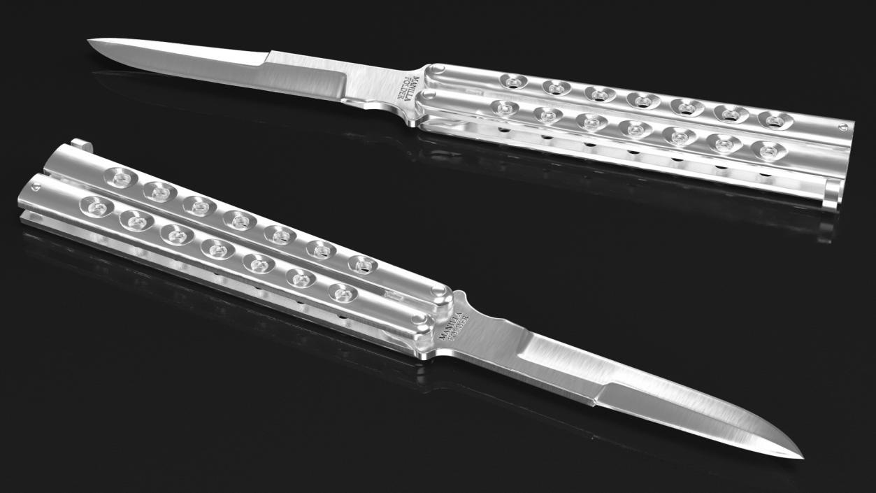 Manilla Folder Balisong Butterfly Knife 3D model