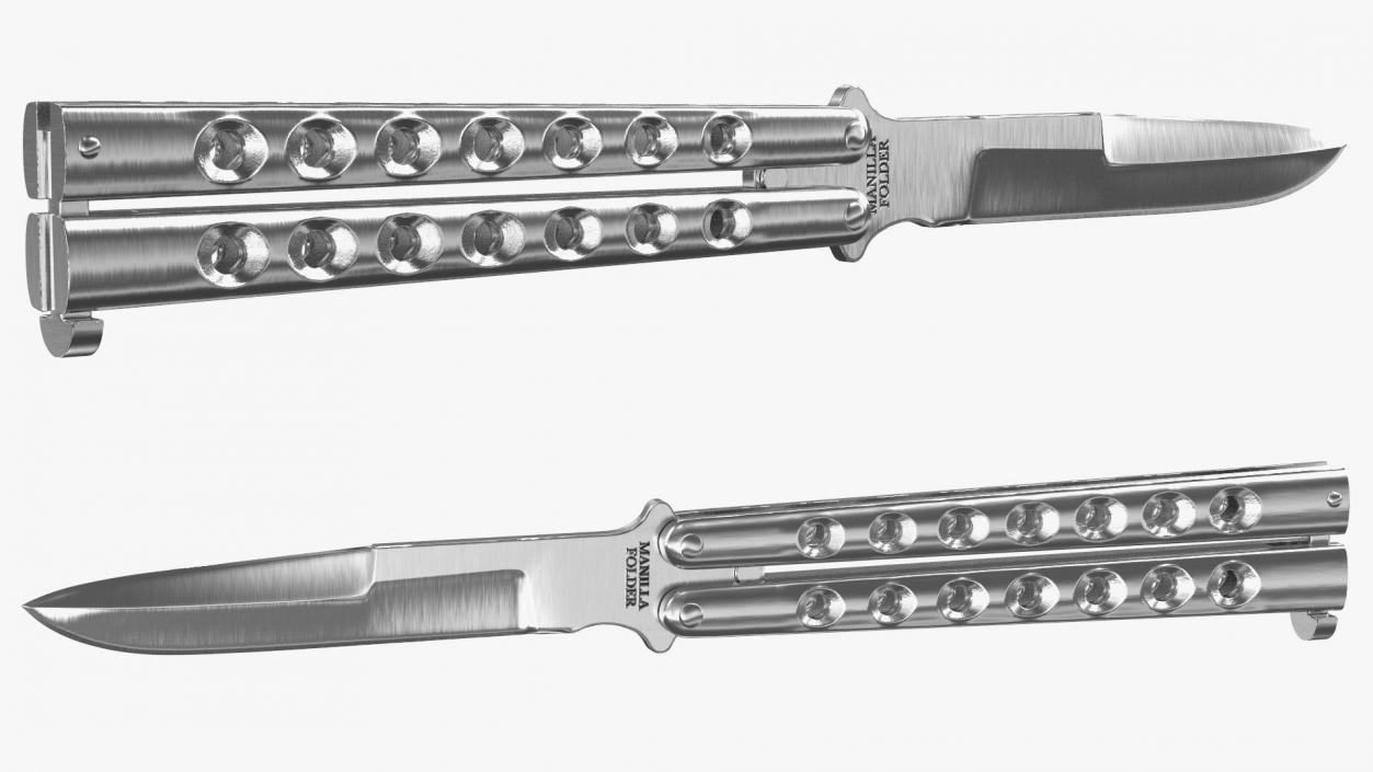 Manilla Folder Balisong Butterfly Knife 3D model