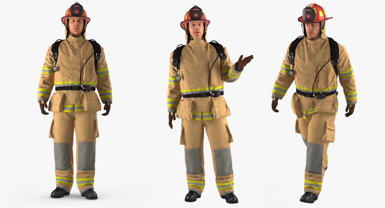 3D model Rigged Firefighters Collection