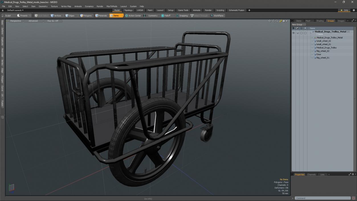 Medical Drugs Trolley Metal 3D