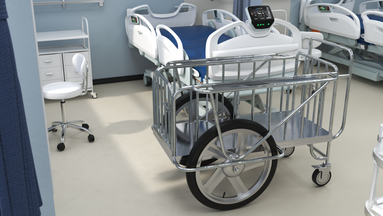 Medical Drugs Trolley Metal 3D