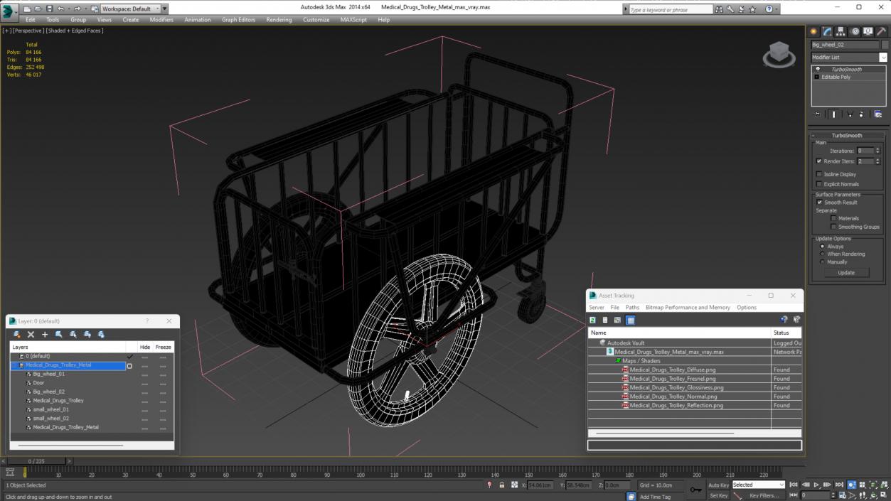 Medical Drugs Trolley Metal 3D