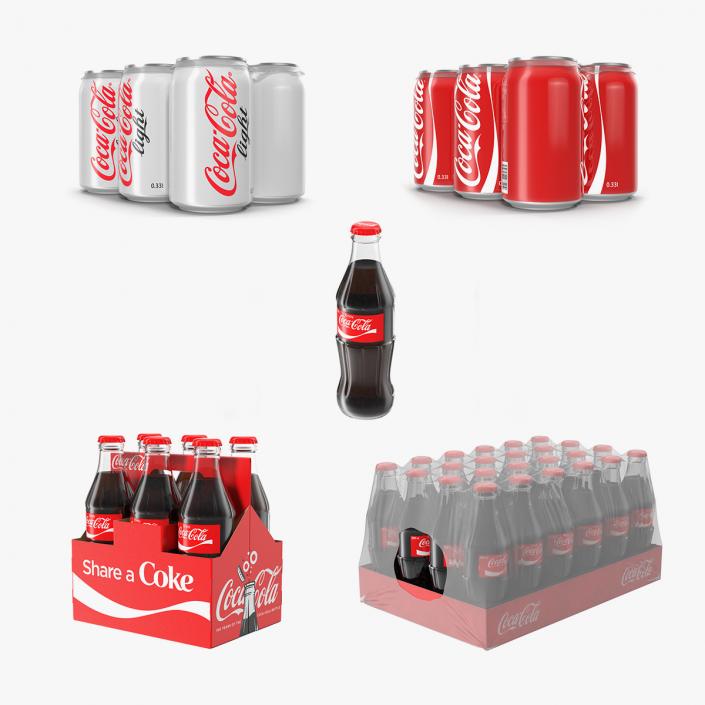 3D model Coca Cola Cans Collection