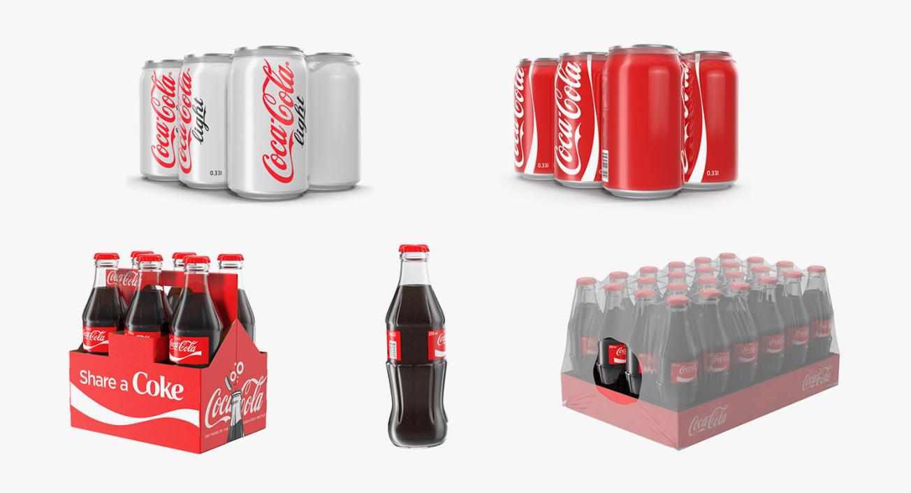 3D model Coca Cola Cans Collection