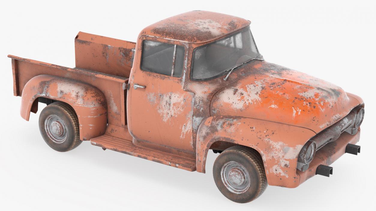 Rusty Old Ford F100 Pickup Truck 3D