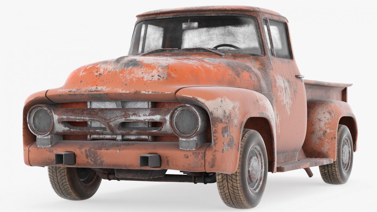 Rusty Old Ford F100 Pickup Truck 3D