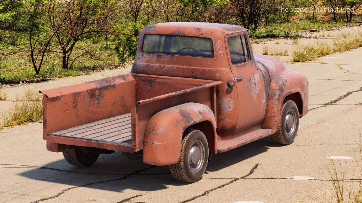 Rusty Old Ford F100 Pickup Truck 3D