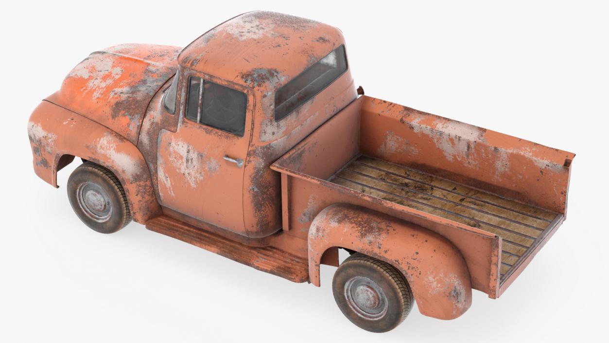 Rusty Old Ford F100 Pickup Truck 3D