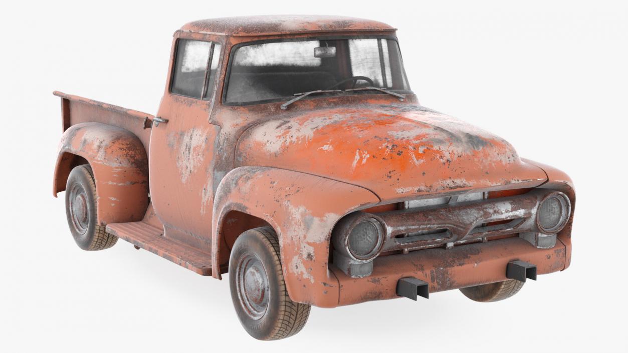 Rusty Old Ford F100 Pickup Truck 3D