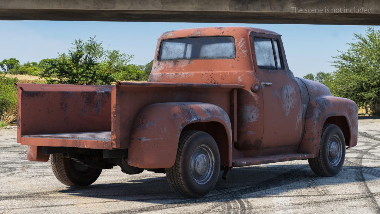 Rusty Old Ford F100 Pickup Truck 3D