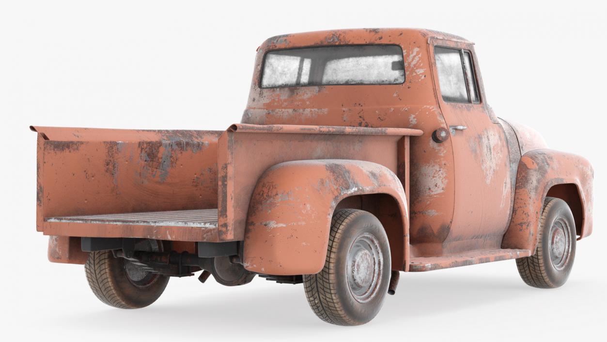 Rusty Old Ford F100 Pickup Truck 3D