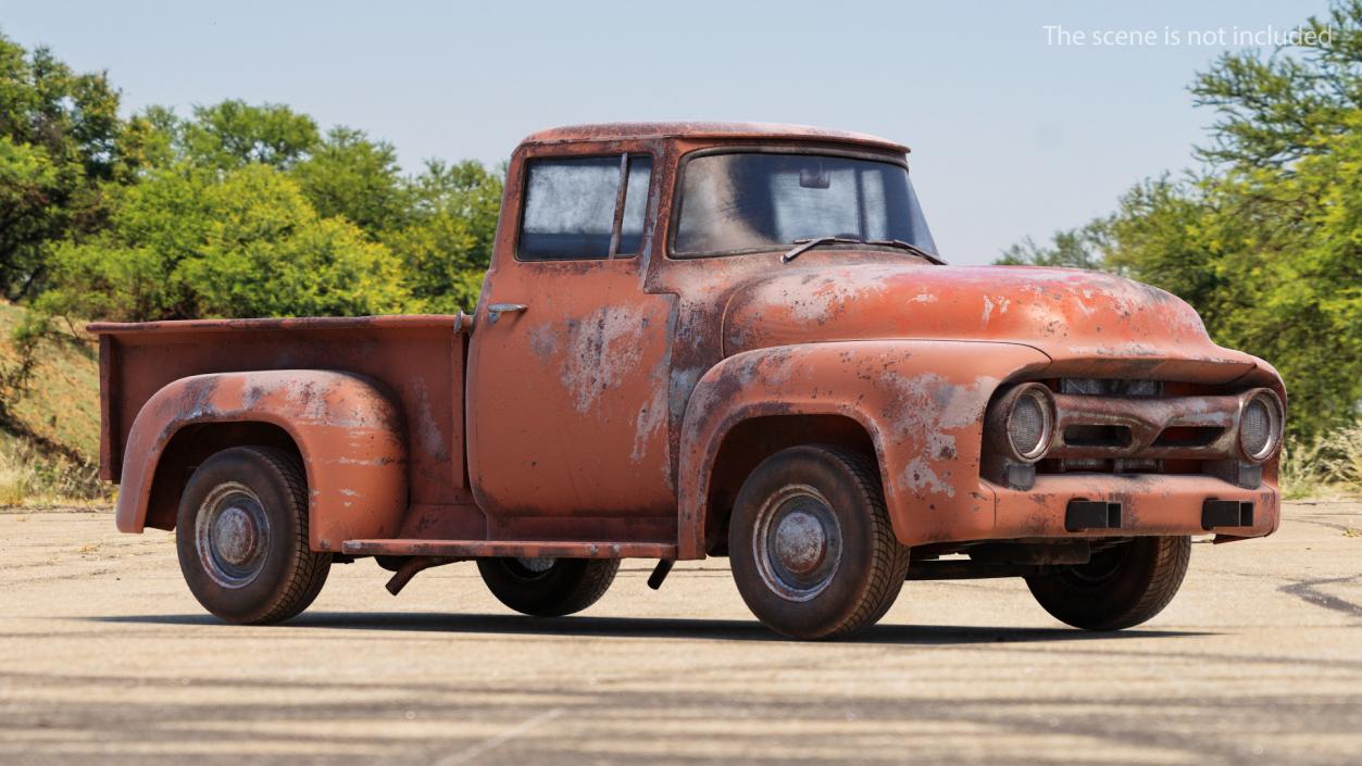 Rusty Old Ford F100 Pickup Truck 3D