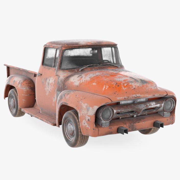 Rusty Old Ford F100 Pickup Truck 3D